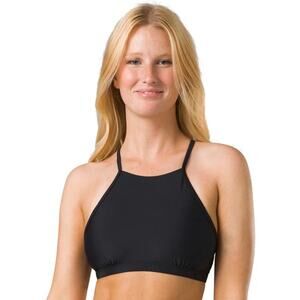 prAna Sz Large Black Taranto High Neck Halter Swim Top Adjustable Straps N13-16